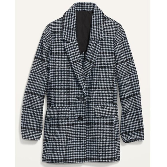 Old Navy Soft Brushed Oversized Plaid Checkered Blazer SZ XXL - Picture 3 of 9